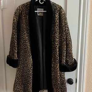 Vintage 40s Style Faux Fur Swing Coat EUC